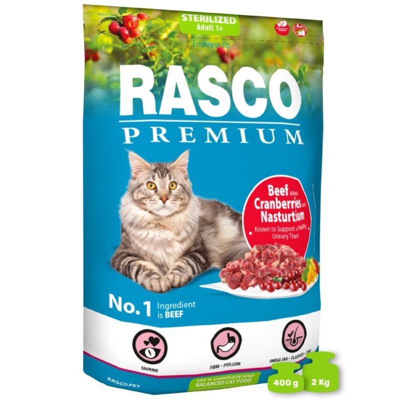 Rasco Premium Cat Sterilized- Manzo e mirtilli